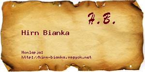 Hirn Bianka névjegykártya